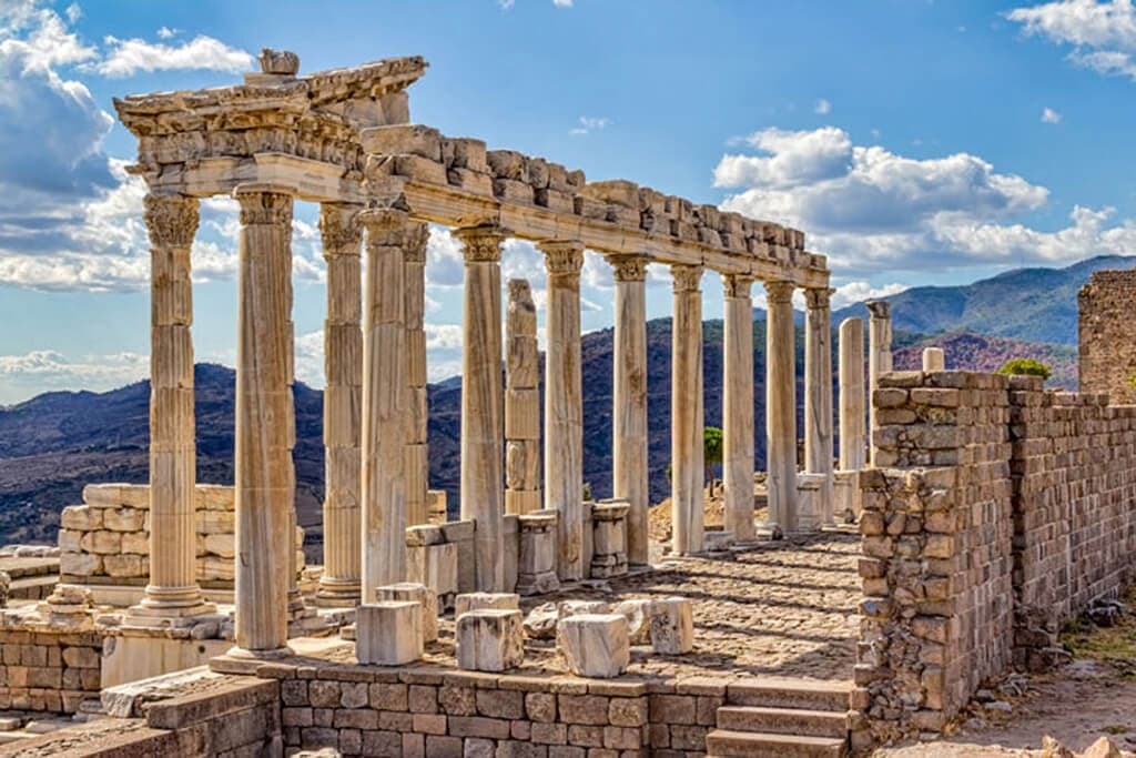 Marble columns at the Temple of Trajan, Pergamon